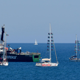En la imagen, algunas embarcaciones de la Flotilla Global Sumud que parten hacia Gaza.