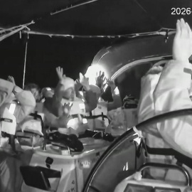 Captura de un video facilitado por la Flotilla Global Sumud.
