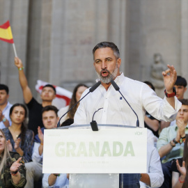 El presidente nacional de Vox, Santiago Abascal, a 16 de abril de 2026 en Granada.