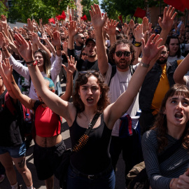 Manifestación contra la guerra imperialista y el fascismo.