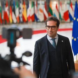 El ministro de Economía, Comercio y Empresa, Carlos Cuerpo, llega a la reunión del Eurogrupo en Bruselas.