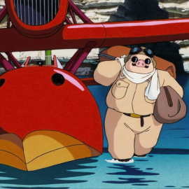 Porco Rosso (Kurenai no Buta), 1992, película dirigida por Hayao Miyazaki de los Studio Ghibli. Película de animación.