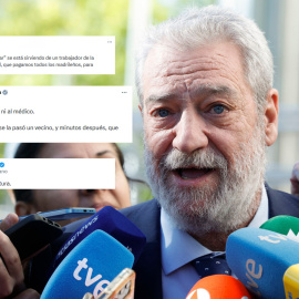 Montaje de Miguel Ángel Rodríguez, jefe de gabinete de la presidenta de Madrid, con tuits en su contra.