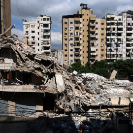 Imagen de los edificios destruidos en Beirut por los bombardeos de Israel en Líbano.