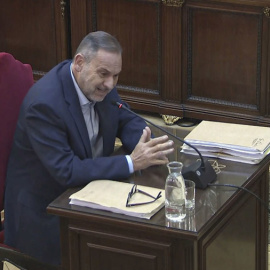 Captura de la señal del Tribunal Supremo en la que aparece el exministro José Luis Ábalos durante su declaración.