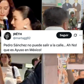Vídeos compartidos en las redes sobre la visita de Ayuso a México.