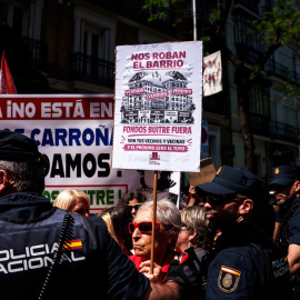 Manifestación en Madrid en defensa de la prórroga de alquileres.