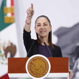 La presidenta de México, Claudia Sheinbaum, durante una rueda de prensa en el Palacio Nacional de la Ciudad de México (México).