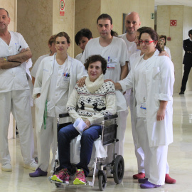 Teresa Romero tras recibir el alta en una imagen de archivo.