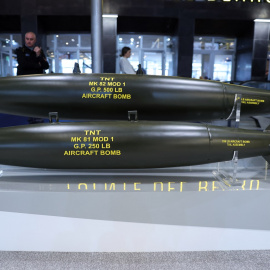 Bombas MK-81 en la Feria Internacional de Defensa y Seguridad (FEINDEF) en Madrid, en una imagen de archivo.