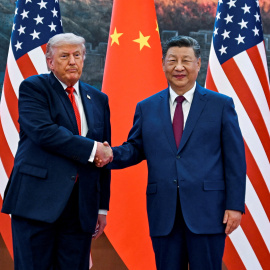 Donald Trump y Xi Jinping en Pekín, este jueves.