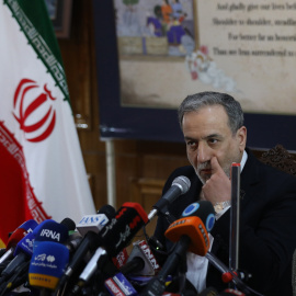 El ministro de Asuntos Exteriores de Irán, Abbas Araghchi, en la embajada iraní de Nueva Delhi (India), el 15 de mayo de 2026.