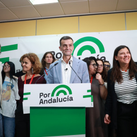 El candidato de Por Andalucía, Antonio Maíllo, valora los resultados electorales.