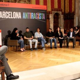 La presentació del primer pla antiracista de Barcelona, que s'ha fet aquest dilluns a l'Ajuntament. 18/05/2026