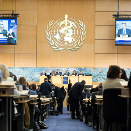 La 79ª Asamblea Mundial de la Salud de la OMS, en Ginebra (Suiza), el 18 de mayo de 2026.
