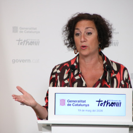 La consellera d'Economia, Alícia Romero, en roda de premsa per l'acord dels pressupostos amb ERC