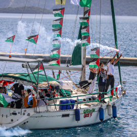 La Flotilla Global Sumud en su salida desde Marmaris (Turquía).