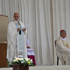 El papa León XIV durante su visita a Pompeya (Italia), el pasado 11 de mayo.