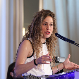 La coordinadora de Movimiento Sumar, Lara Hernández, durante un desayuno informativo de Fórum Europa.