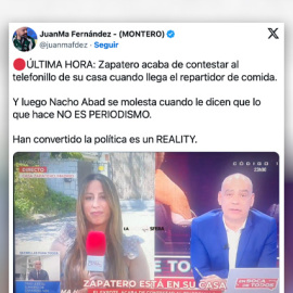 Reacciones a la narración de sobre la llegada de un repartidor a la casa de Zapatero en el programa 'En boca de todos'.