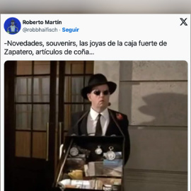 Un meme sobre las joyas halladas en la caja fuerte de Zapatero.