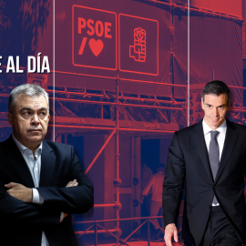 Fotomontaje con las imágenes de Santos Cerdán y Pedro Sánchez.