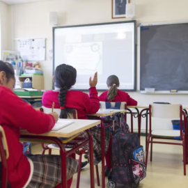 Imagen de un aula de un colegio madrileño.