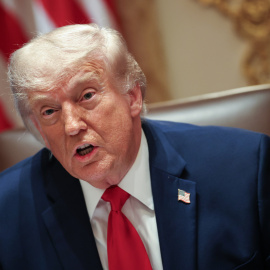 El presidente de los Estados Unidos, Donald J. Trump, habla durante una reunión