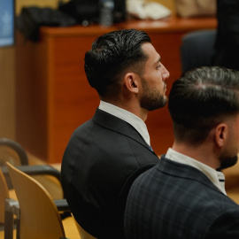 El futbolista Rafa Mir en la Audiencia Provincial de Valencia.