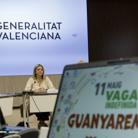 La consellera de Educación, María del Carmen Ortí, en una reunión con los sindicatos de docentes, a 27 de mayo de 2026.