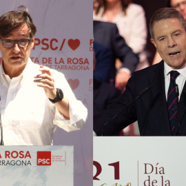 Salvador Illa y Emiliano García-Page, este domingo.