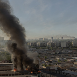 Imagen de Kiev tras los ataques masivos rusos a diferentes regiones de Ucrania este martes.