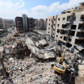 Edificios destruidos en Tiro, ciudad al sur de Líbano, tras un bombardeo por parte de Israel.