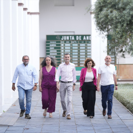 Maíllo, junto a sus diputados en Andalucía.