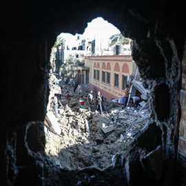 Los escombros de un edificio en la ciudad palestina de Deir al-Balah, a 29 de mayo de 2026.