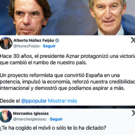 Feijóo y Aznar en una foto de archivo de septiembre de 2025.