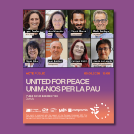 Cartel de la asamblea general de La Alianza Libre Europea que se celebra en Gandía.