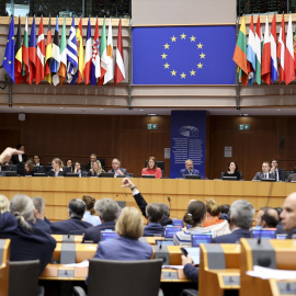 Votación en una sesión plenaria del Parlamento Europeo.