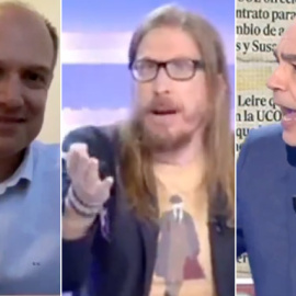 Esteban Urreiztieta, Pablo Fernández y Nacho Abad en el programa 'En boca de todos'.