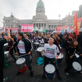 Marcha convocada en Buenos Aires por el movimiento Ni Una Menos para conmemorar su undécimo aniversario.