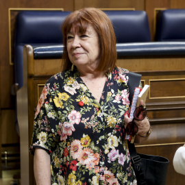 La presidenta del PSOE y diputada socialista, Cristina Narbona, a su llegada al pleno del Congreso.