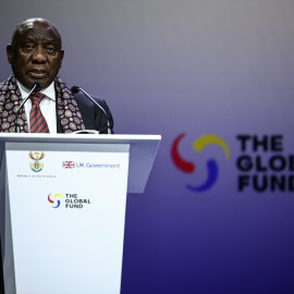 Cyril Ramaphosa, presidente de Sudáfrica, durante una conferencia del G20 en noviembre de 2025.