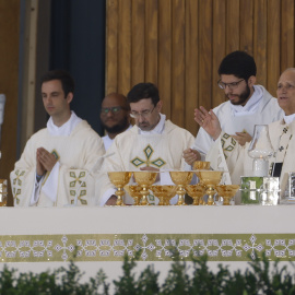 León XIV, en Madrid, este domingo.