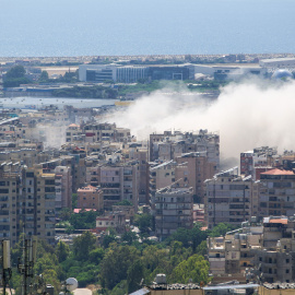 El sur de Beirut, tras los ataques israelíes, este domingo.