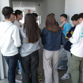 Alumnos de una clase de Bachillerato, en Gijón, Asturias.