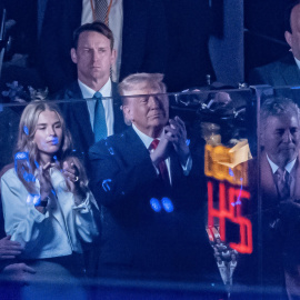El presidente de Estados Unidos, Donald Trump,el pasado lunes en un partido de baloncesto en Nueva York.