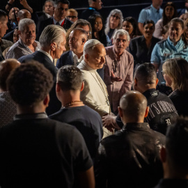 El papa Lleó XIV, durant l'acte a Brians 1