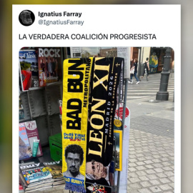Tuit de Ignatius Farray sobre el papa y Bad Bunny.