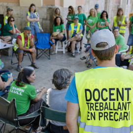 Asamblea de profesores en huelga el pasado martes en València.