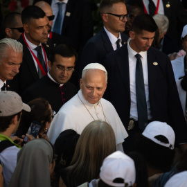Papa León XIV en un Cáritas, en Madrid, el 6 de junio de 2026.